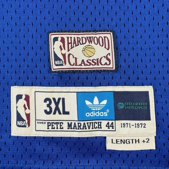 VTG Adidas Soul Swingman #44 Atlanta‎ Hawks Pistol Pete Maravich Jersey 3XL NWT